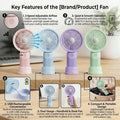 Ventilateur Portable Rechargeable avec support téléphone